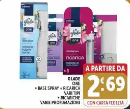 Deco Market Glade One base spray + ricarica vari tipi offerta