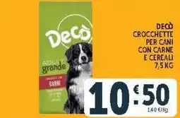 Deco Market Decò crocchette per cani con carne e cereali offerta