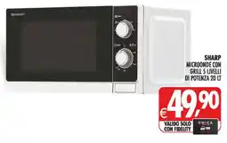 Deco Superstore Sharp microonde con grill 5 livelli di potenza 20 lt offerta