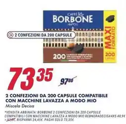 Trony Caffè Borbone Miscela Decisa offerta