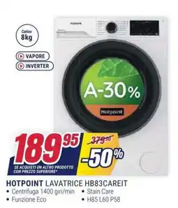 Trony Hotpoint lavatrice hb83careit offerta