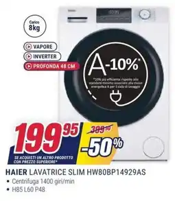 Trony Haier lavatrice slim offerta
