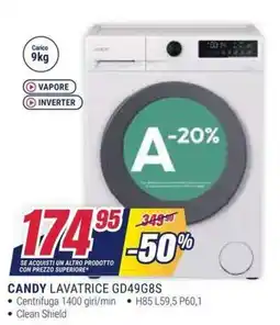 Trony Candy lavatrice GD49G8S offerta