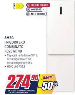 Trony SMEG frigorifero combinato offerta
