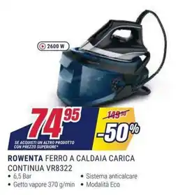 Trony Rowenta ferro a caldaia carica continua VR8322 offerta