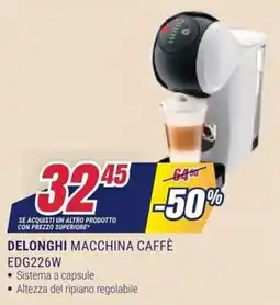 Trony Delonghi macchina caffè EDG226W offerta