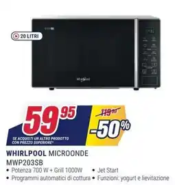 Trony Whirlpool microonde MWP203SB offerta