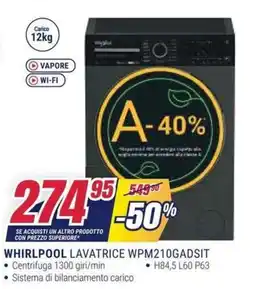 Trony Whirlpool lavatrice WPM210GADSIT offerta
