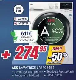 Trony AEG Lavatrice LR7FG84B4 offerta