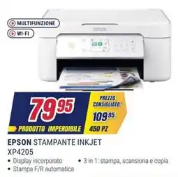 Trony Epson stampante inkjet XP4205 offerta