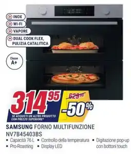 Trony Samsung forno multifunzione NV7B45403BS offerta