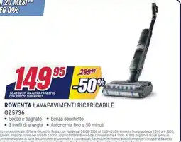 Trony Rowenta lavapavimenti ricaricabile GZ5736 offerta