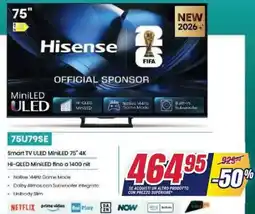 Trony Hisense Smart TV ULED MiniLED 75" 4K offerta