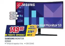 Trony Samsung Monitor S39GD offerta