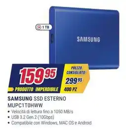 Trony Samsung SSD esterno offerta
