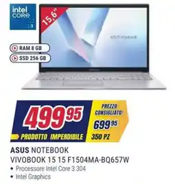 Trony ASUS Notebook VIVOBOK 15 15 F1504MA-BQ657W offerta