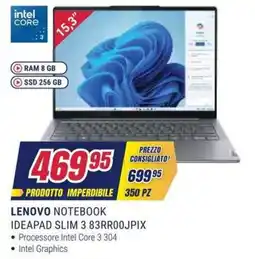 Trony Lenovo Notebook Ideapad Slim 3 83RR00JPIX offerta