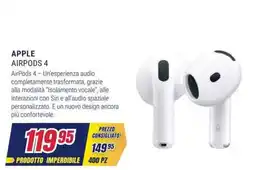 Trony Apple AirPods 4 offerta