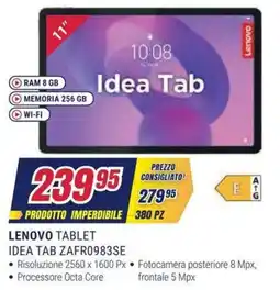 Trony Lenovo Tablet Idea Tab ZAFR0983SE offerta