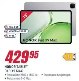 Trony Honor tablet pad-x9-max offerta