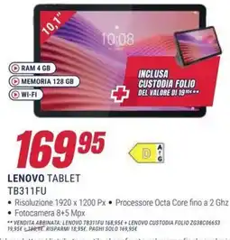 Trony Lenovo Tablet TB311FU offerta