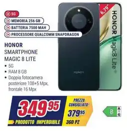 Trony Honor smartphone magic 8 lite offerta