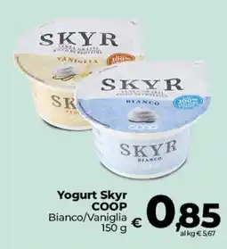 Coop Radenza Yogurt Skyr COOP Bianco/Vaniglia offerta