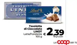 Coop Radenza Tavoletta di Cioccolato Lindt Latte/Fondente offerta