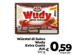 Coop Radenza Würstel di Suino Wudy Extra Gusto AIA offerta