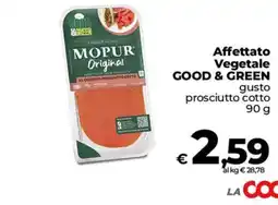 Coop Radenza Affettato vegetale Good & Green gusto prosciutto cotto offerta