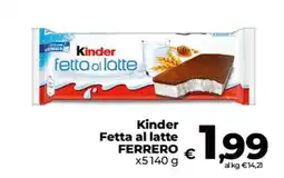 Coop Radenza Kinder Fetta al latte offerta