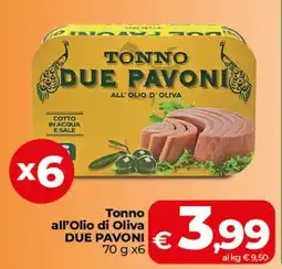 Coop Radenza Tonno all'Olio di Oliva DUE PAVONI offerta