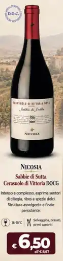 Coop Radenza Nicosia Sabbie di Sutta Cerasuolo di Vittoria DOCG offerta