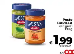 Coop Radenza Pesto Barilla vari gusti offerta