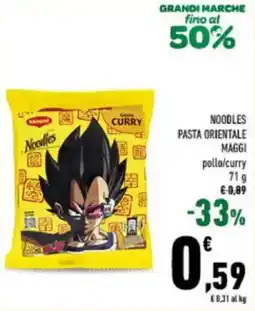 Conad Noodles Maggi curry offerta