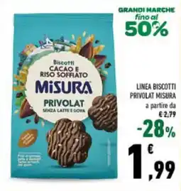 Conad Biscotti cacao e riso soffiato Misura Privolat senza latte e uova offerta