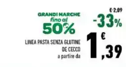 Conad Pasta senza glutine De Cecco offerta