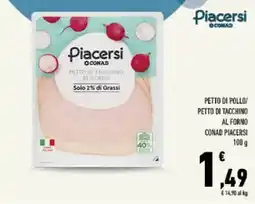 Conad Tuday Petto di tacchino al forno Piacersi offerta