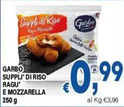 DEM Garbo suppli' di riso ragu' e mozzarella offerta