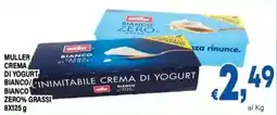 DEM Muller crema di yogurt bianco zero% grassi offerta
