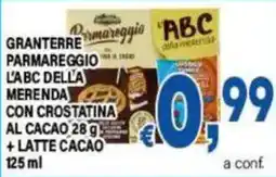 DEM Granettere Parmareggio L'ABC della merenda con crostatina al cacao offerta