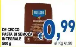 DEM De Cecco pasta di semola integrale offerta