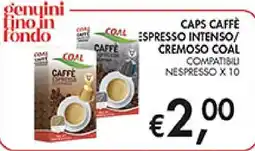 Coal Caps Caffè Espresso Intenso Cremoso Coal offerta