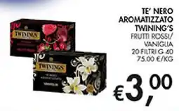 Coal Te' nero aromatizzato Twinings frutti rossi/vaniglia offerta