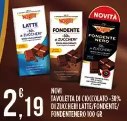 Euroesse Novi tavoletta di cioccolato -30% di zuccheri latte/fondente/ fondentenero offerta