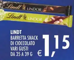 Deco Superstore Lindt barretta snack di cioccolato offerta