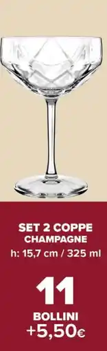 Carrefour Set 2 coppe champagne offerta