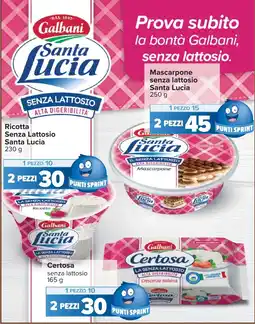 Carrefour Ricotta senza lattosio Santa Lucia offerta