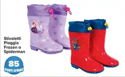 Carrefour Stivaletti Pioggia Frozen o Spiderman offerta