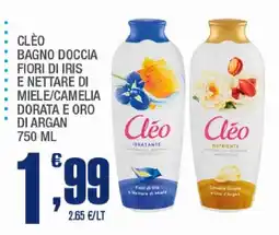 Splendidi e Splendenti Cléo bagno doccia fiori di iris e nettare di miele/camelia dorata e oro di argan offerta